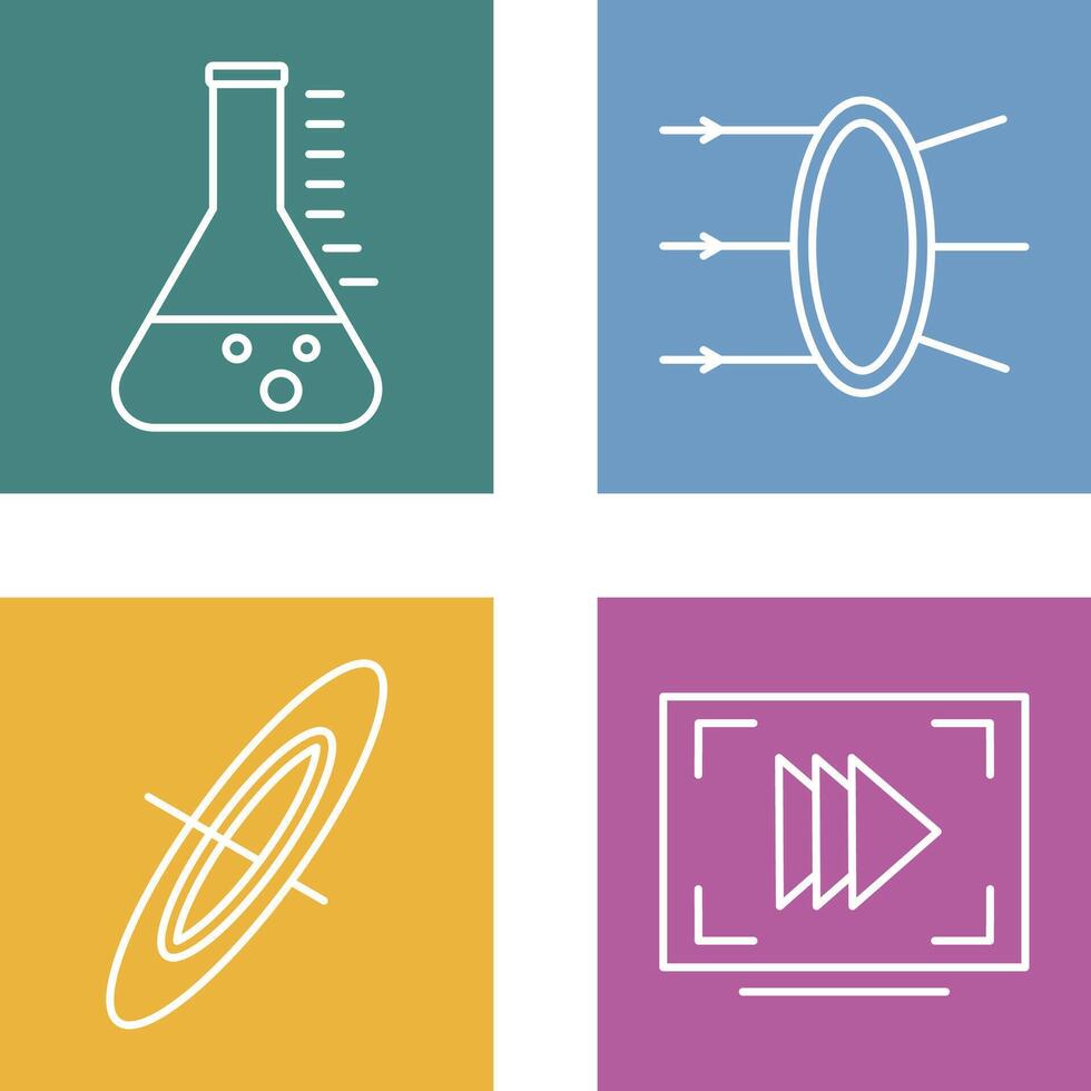 Refraction and beaker Icon vector