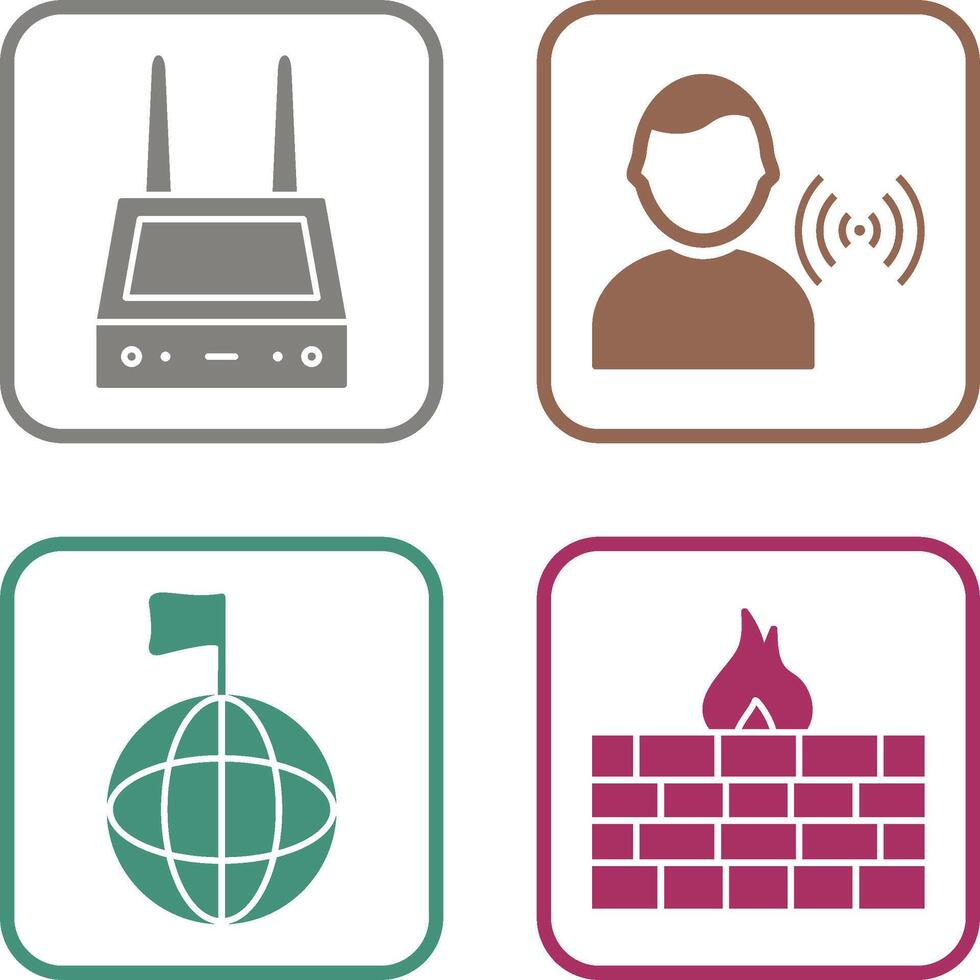 router and signal Icon vector