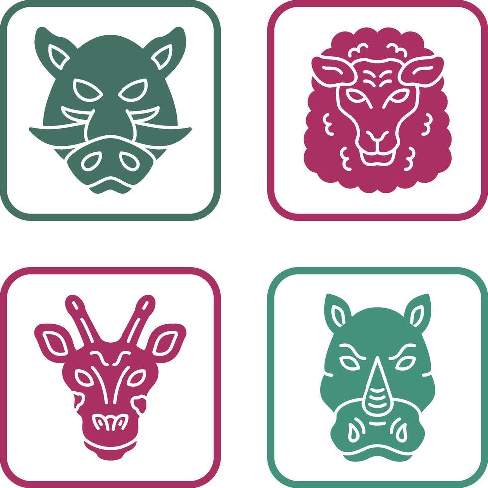 Sheep and Boar Icon vector