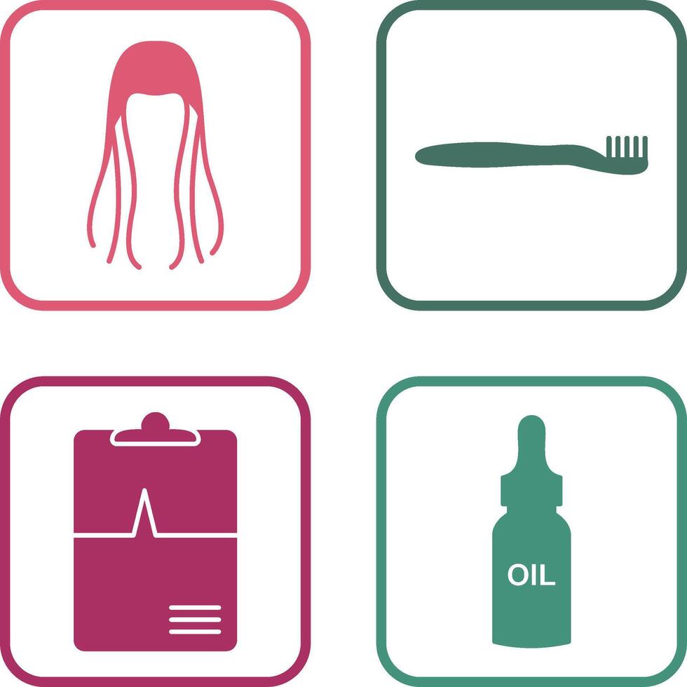 Toothbrush and Hair Icon vector