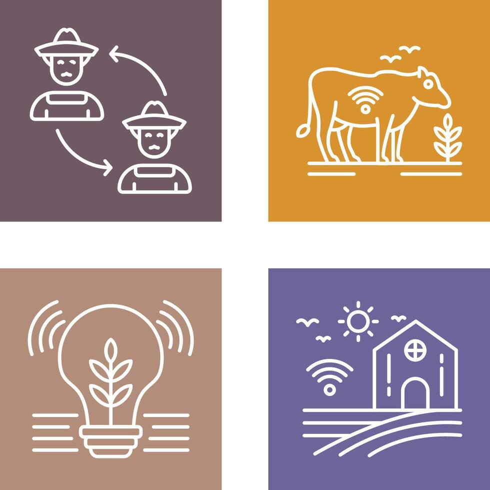 Connect and Cattle Icon vector