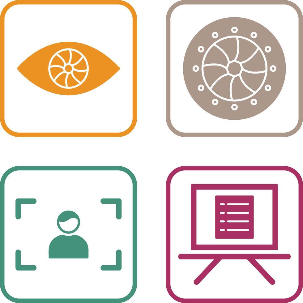 eye and optical diaphram Icon vector
