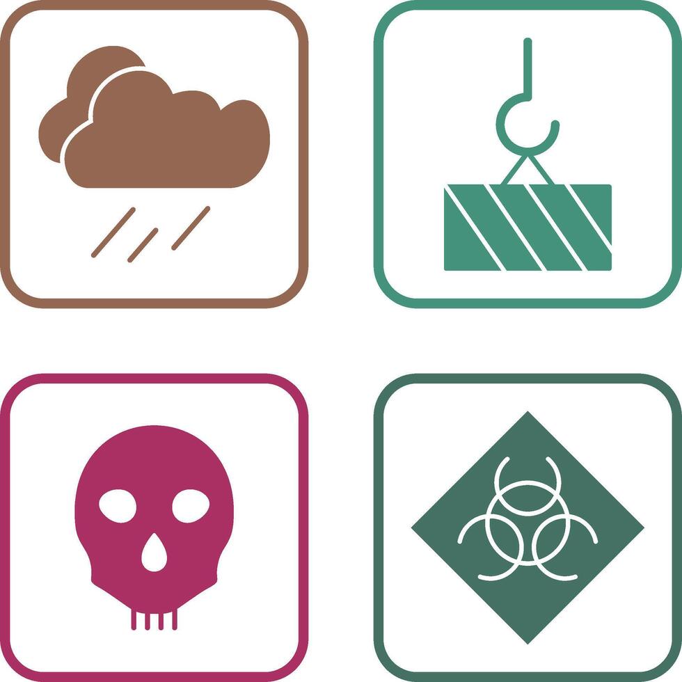 rain and heavy machinery Icon vector