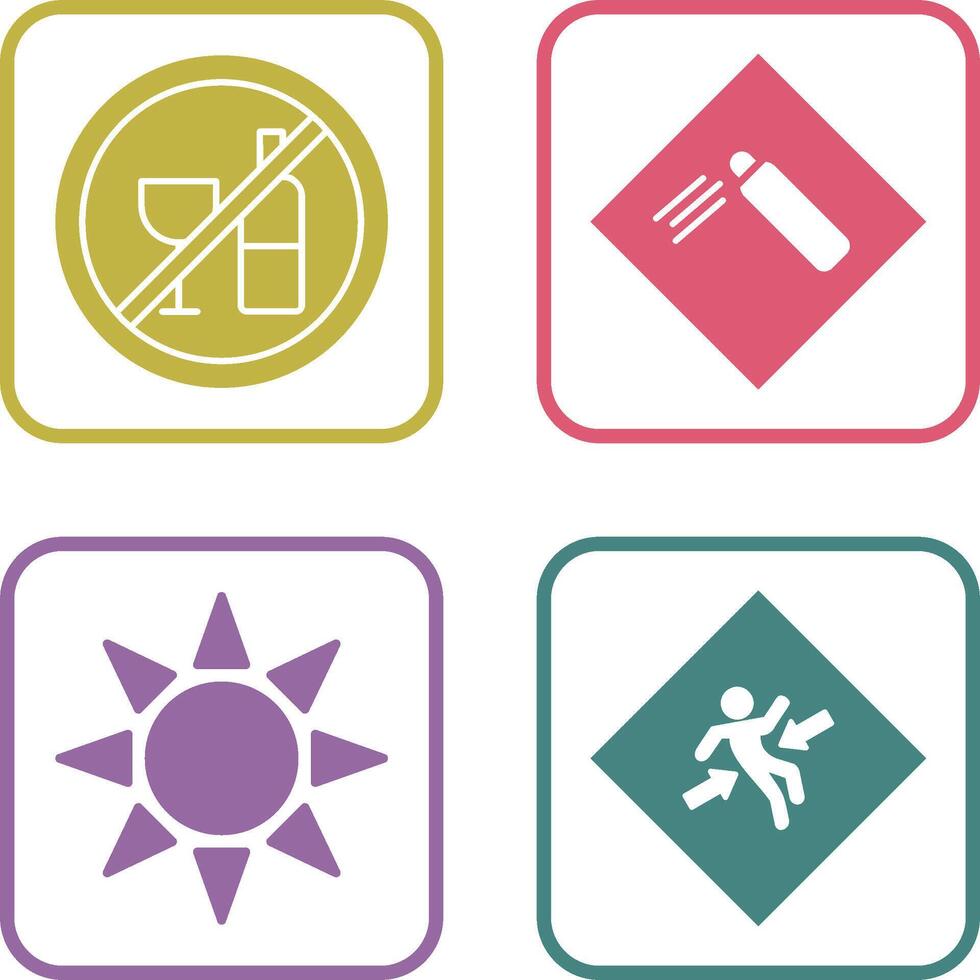 Pressurized cylinder And no drinking Icon vector