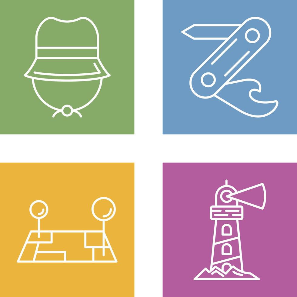 Camping Gas and Swiss Army Knife Icon vector