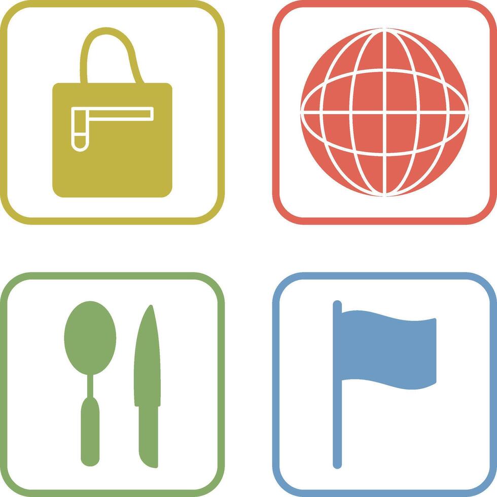 handbag and globe Icon vector