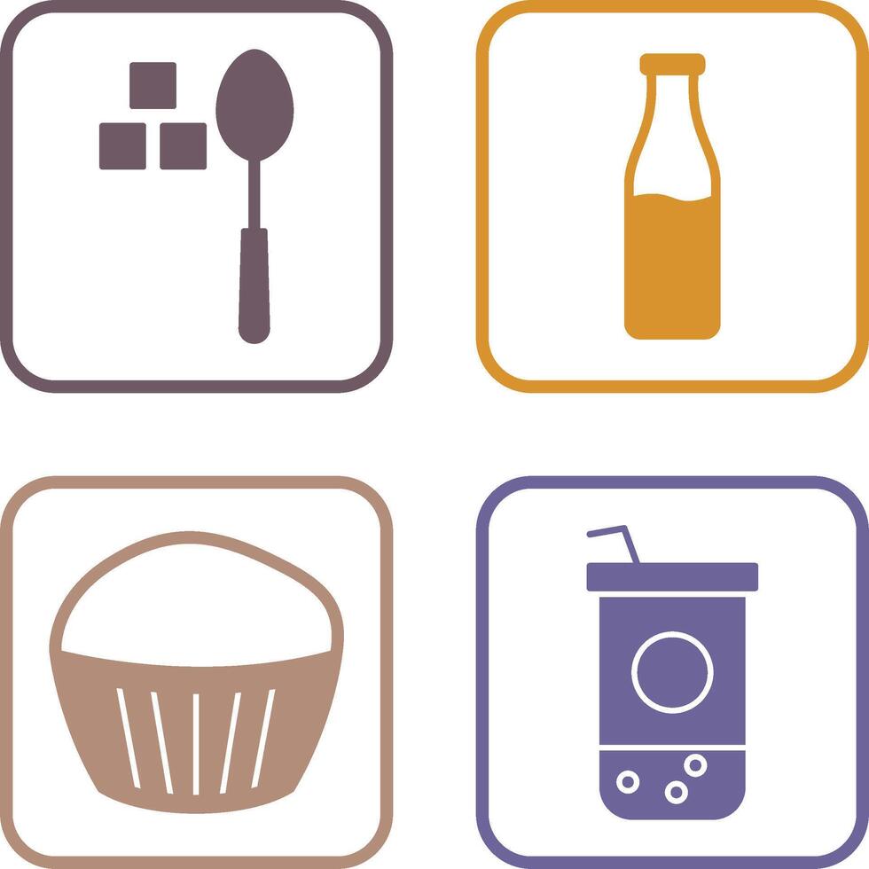 sugar and Milk bottle Icon vector