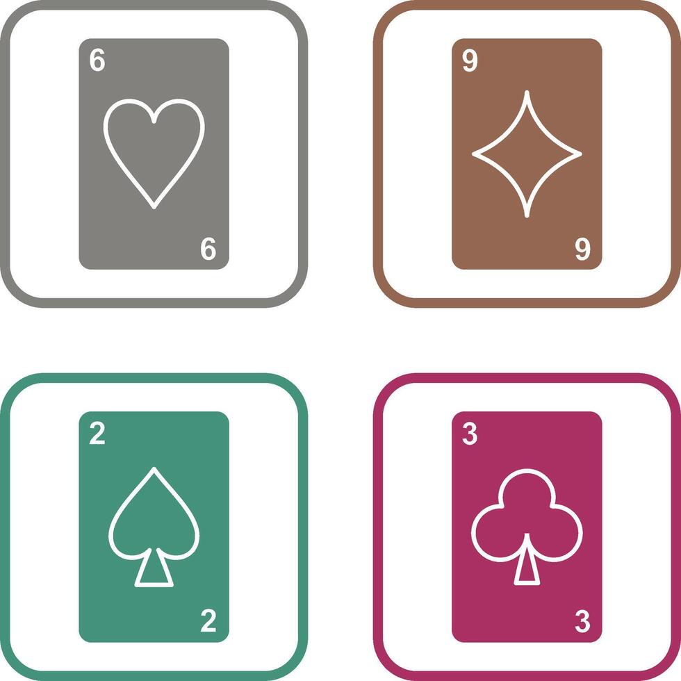 heart cards and diamonds card Icon vector