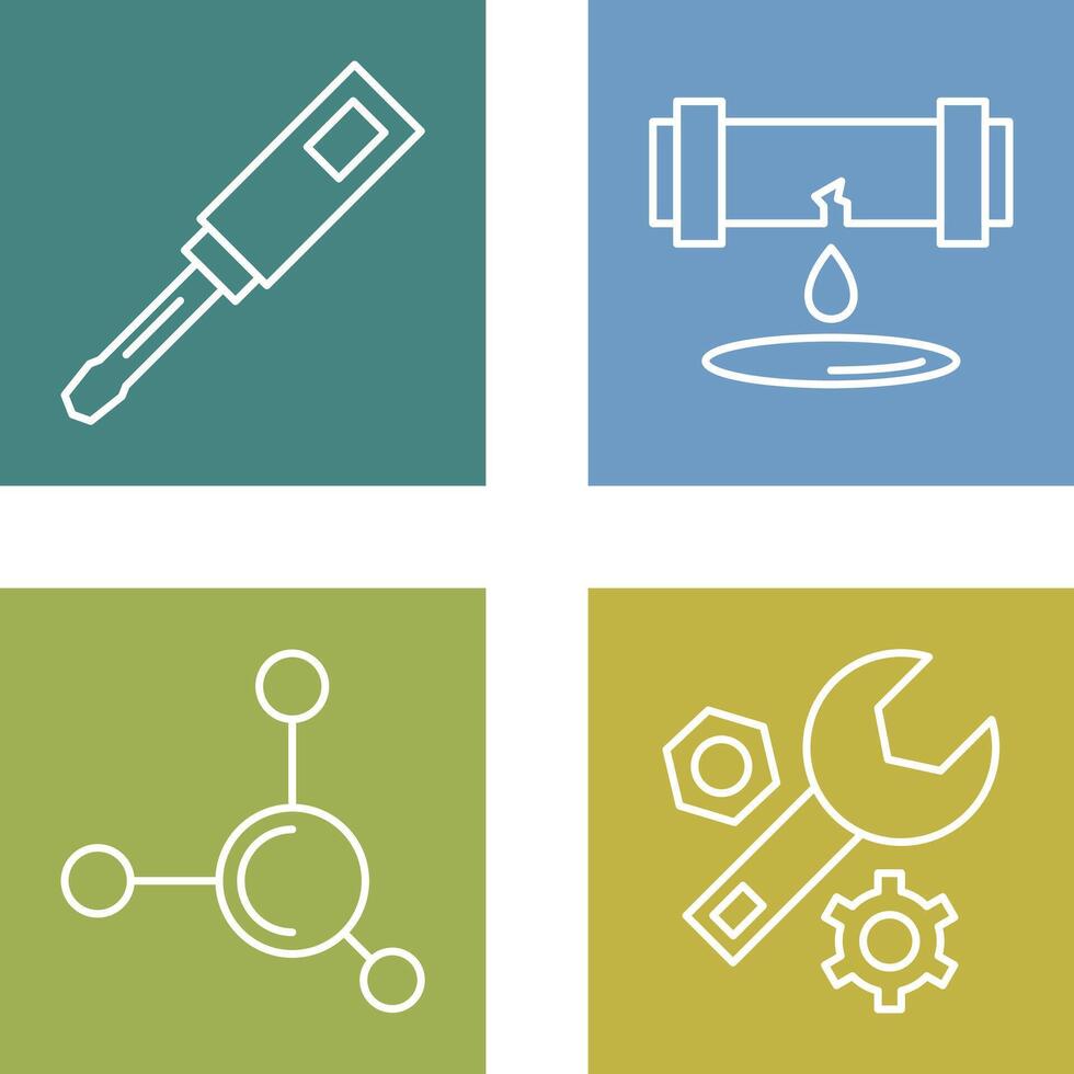 Screwdriver and Leak Icon vector