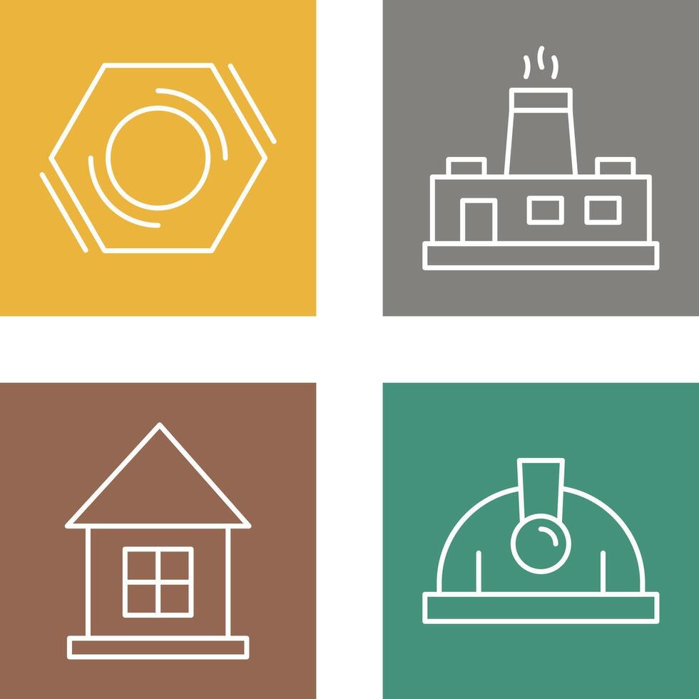 Factory and Nut,food Icon vector