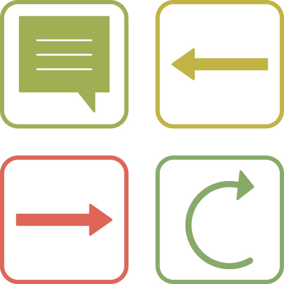 single chat bubble and left arrow Icon vector