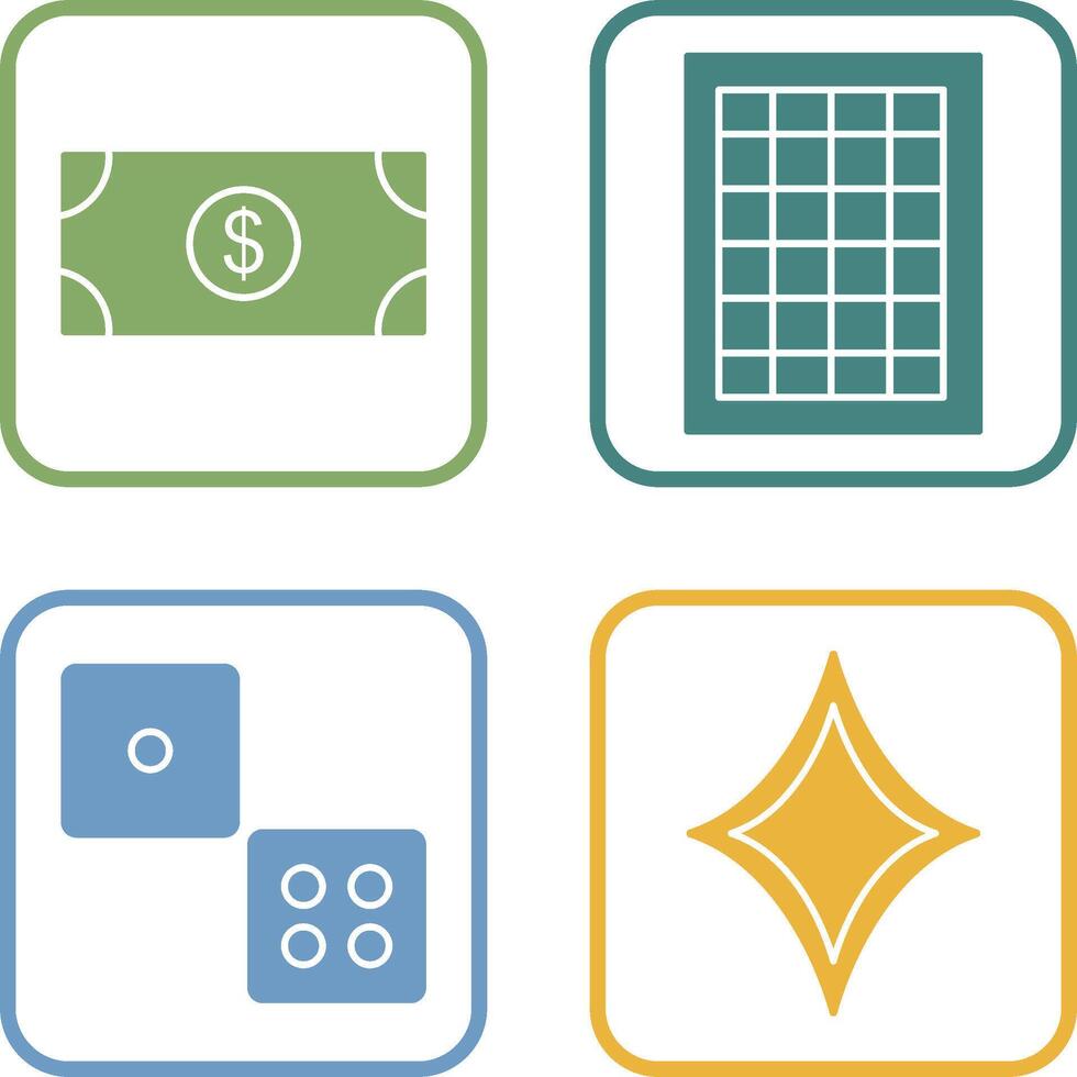 dollar bill and table of rates Icon vector