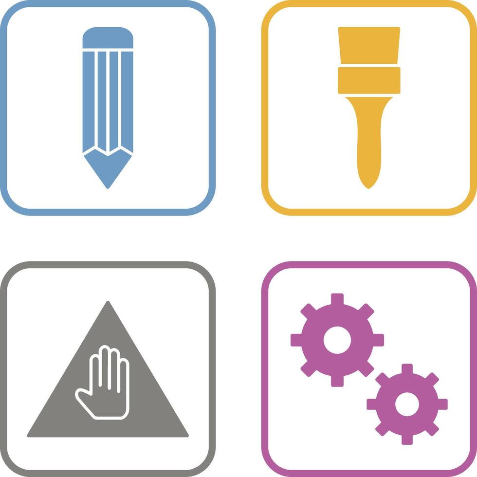 pencil and Brush Icon vector