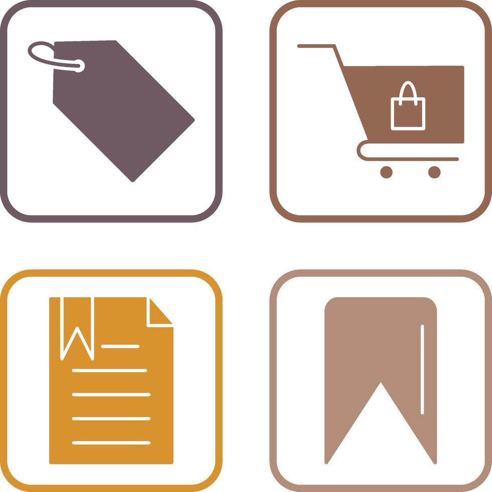 tag and cart Icon vector