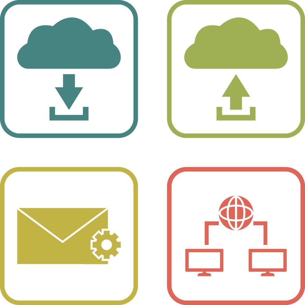 download from cloud upload to cloud Icon vector