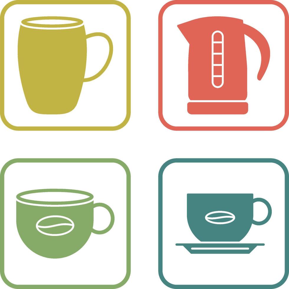 mug and kettle Icon vector