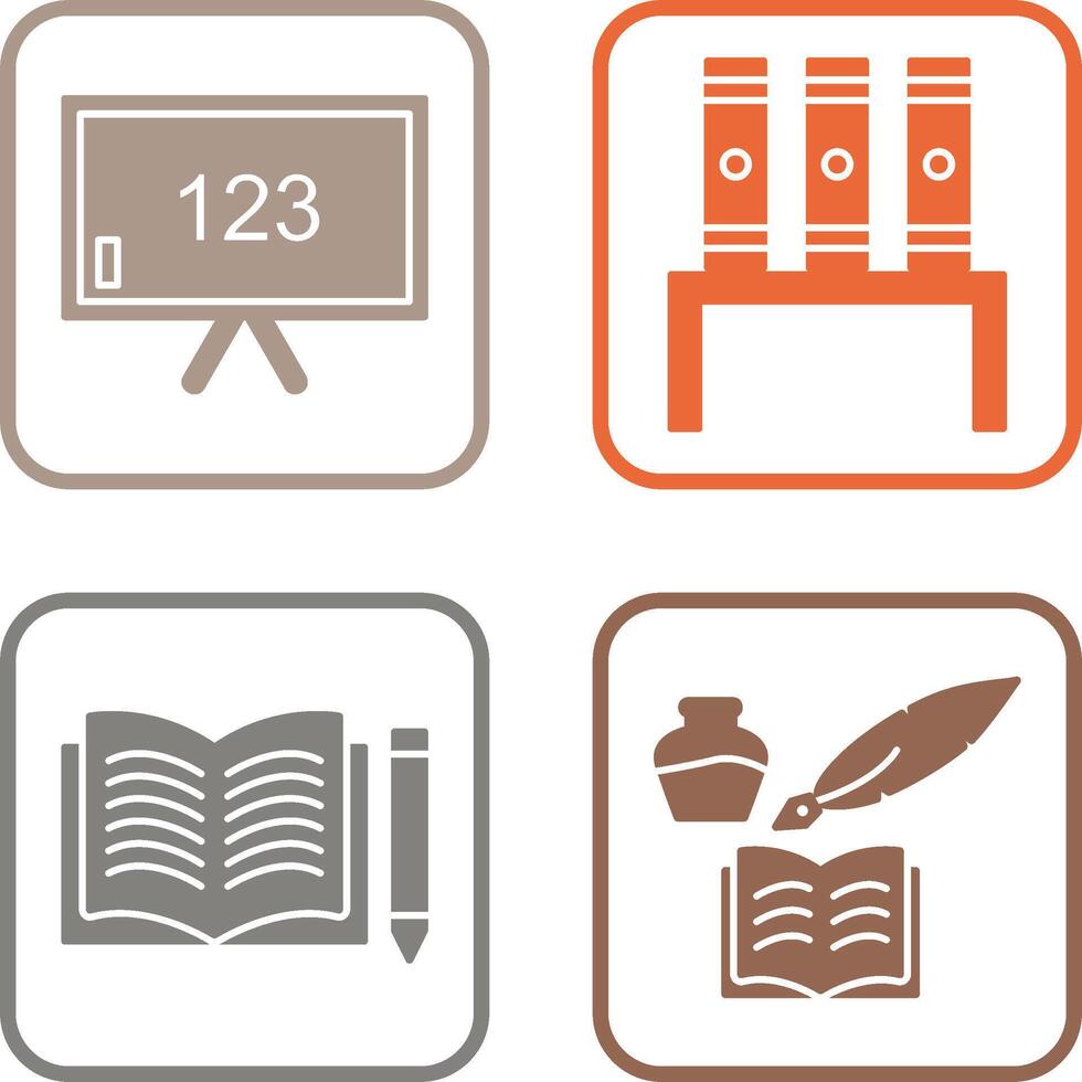 Classroom Board and Bookstand Icon vector