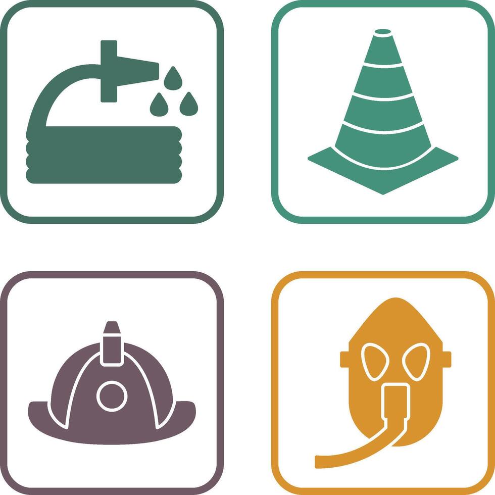 water hose and cone Icon vector