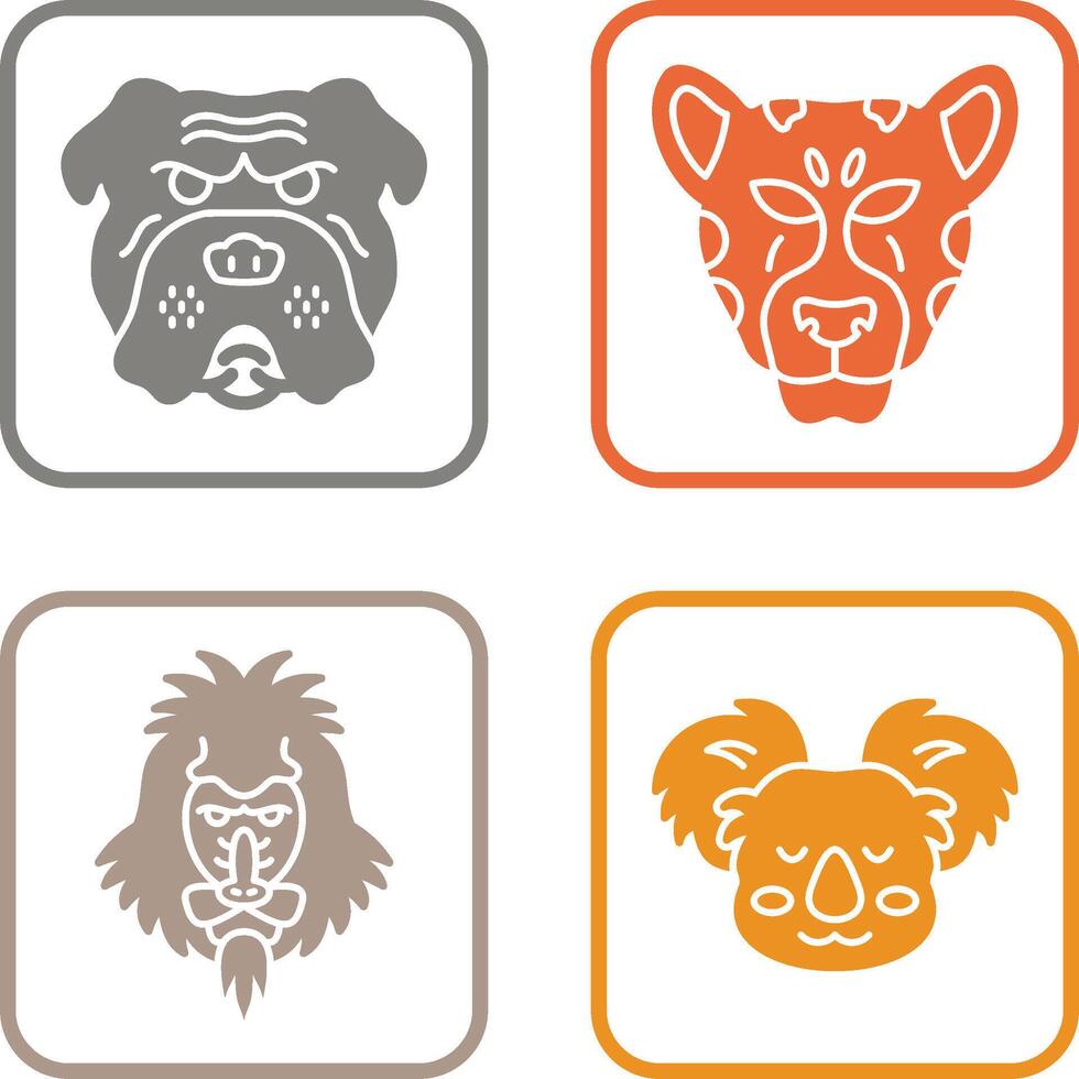 Bulldog and leopard Icon vector