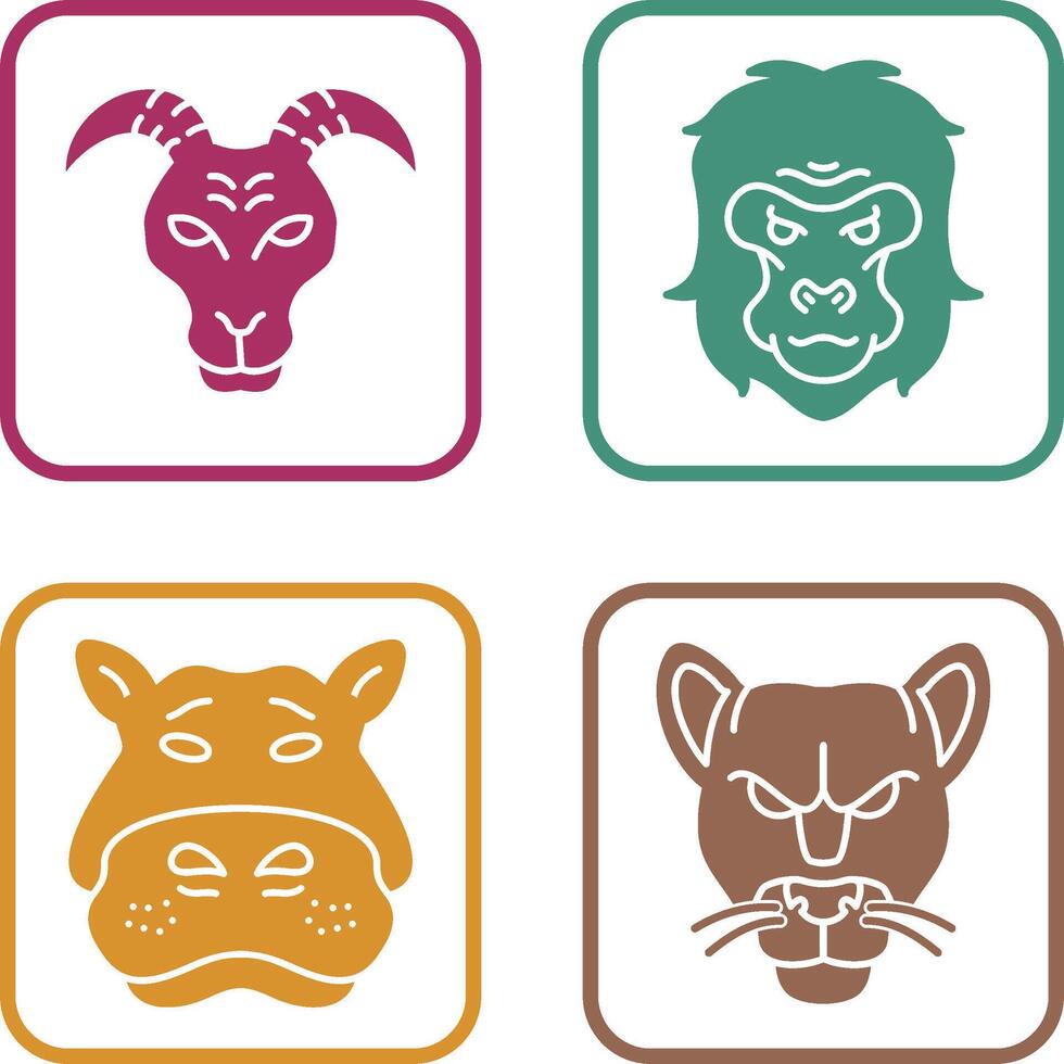 Goat and Gorilla Icon vector