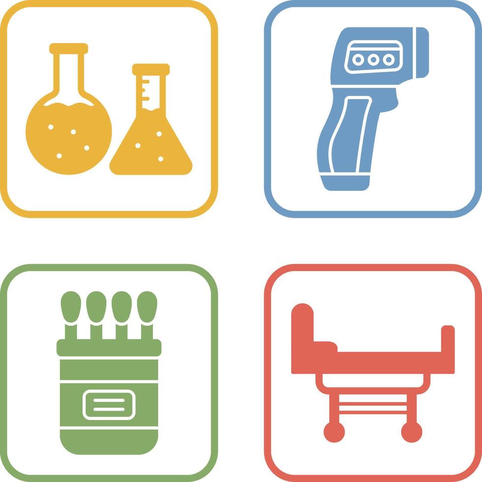Flask and indicator Icon vector