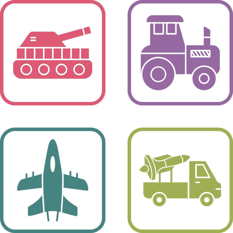 Tank and Tractor Icon vector