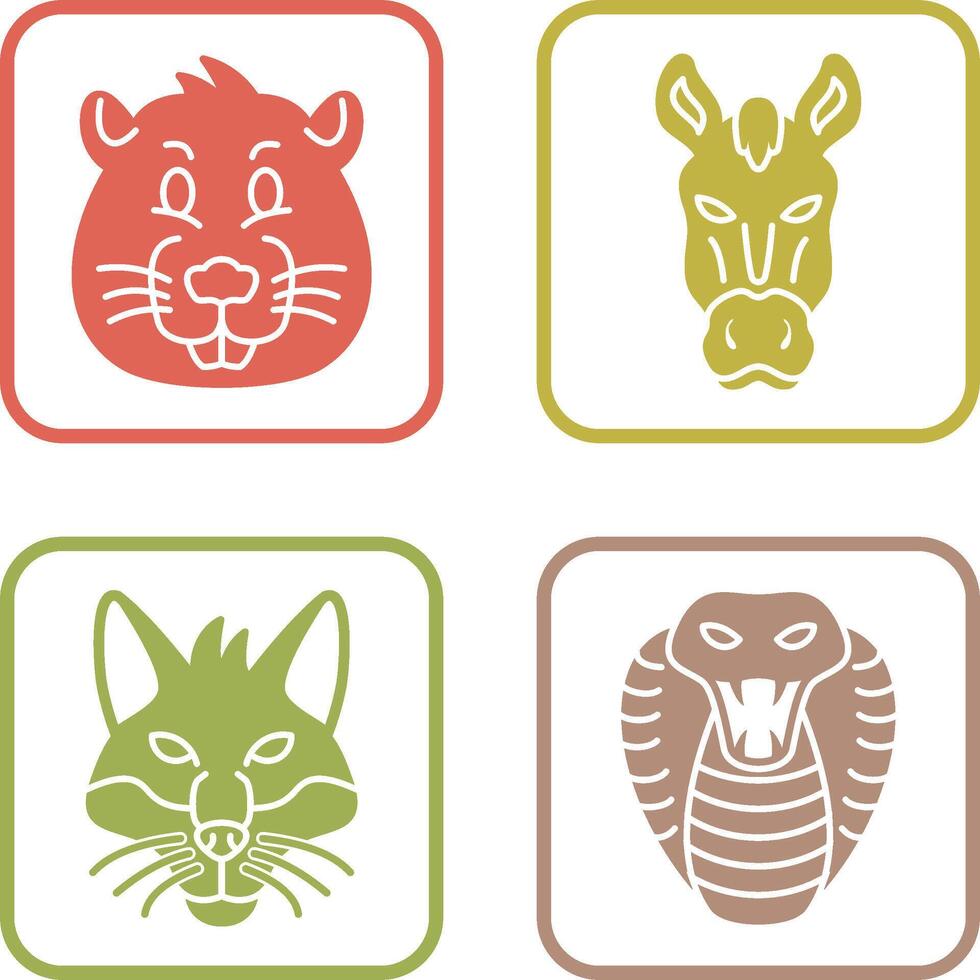 Beaver and Horse Icon vector