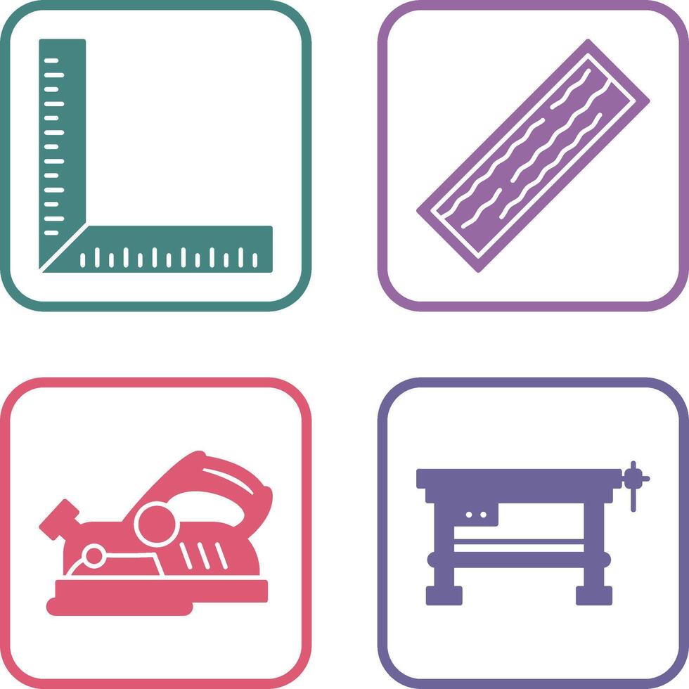 Square Ruller and Plank Icon vector