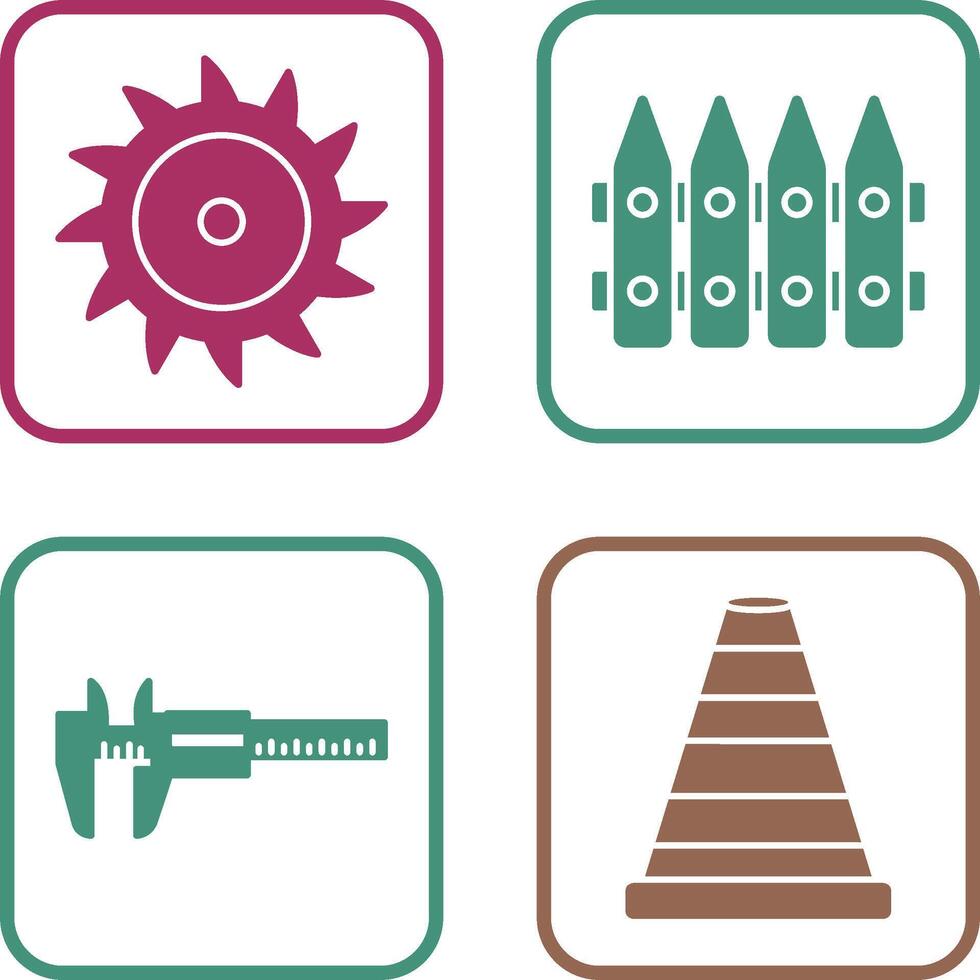 Saw Blade and Fence Icon vector