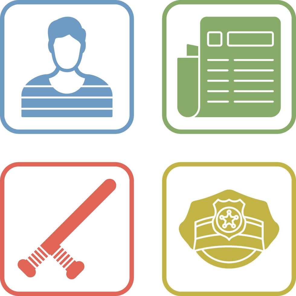 Prisioner and Newespaper Icon vector