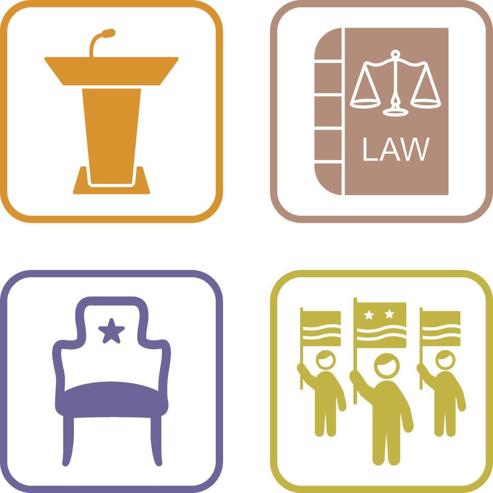 Podium and Law Icon vector