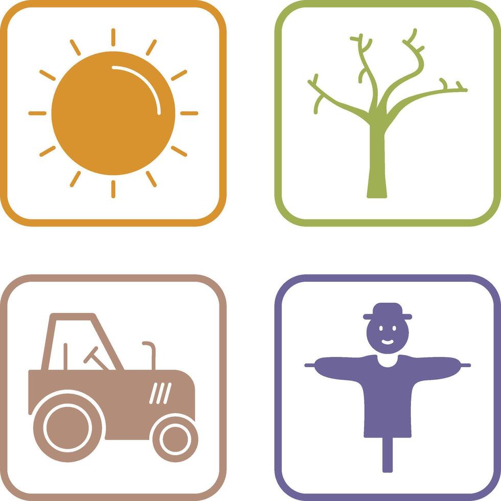 Sun and Tree Icon vector