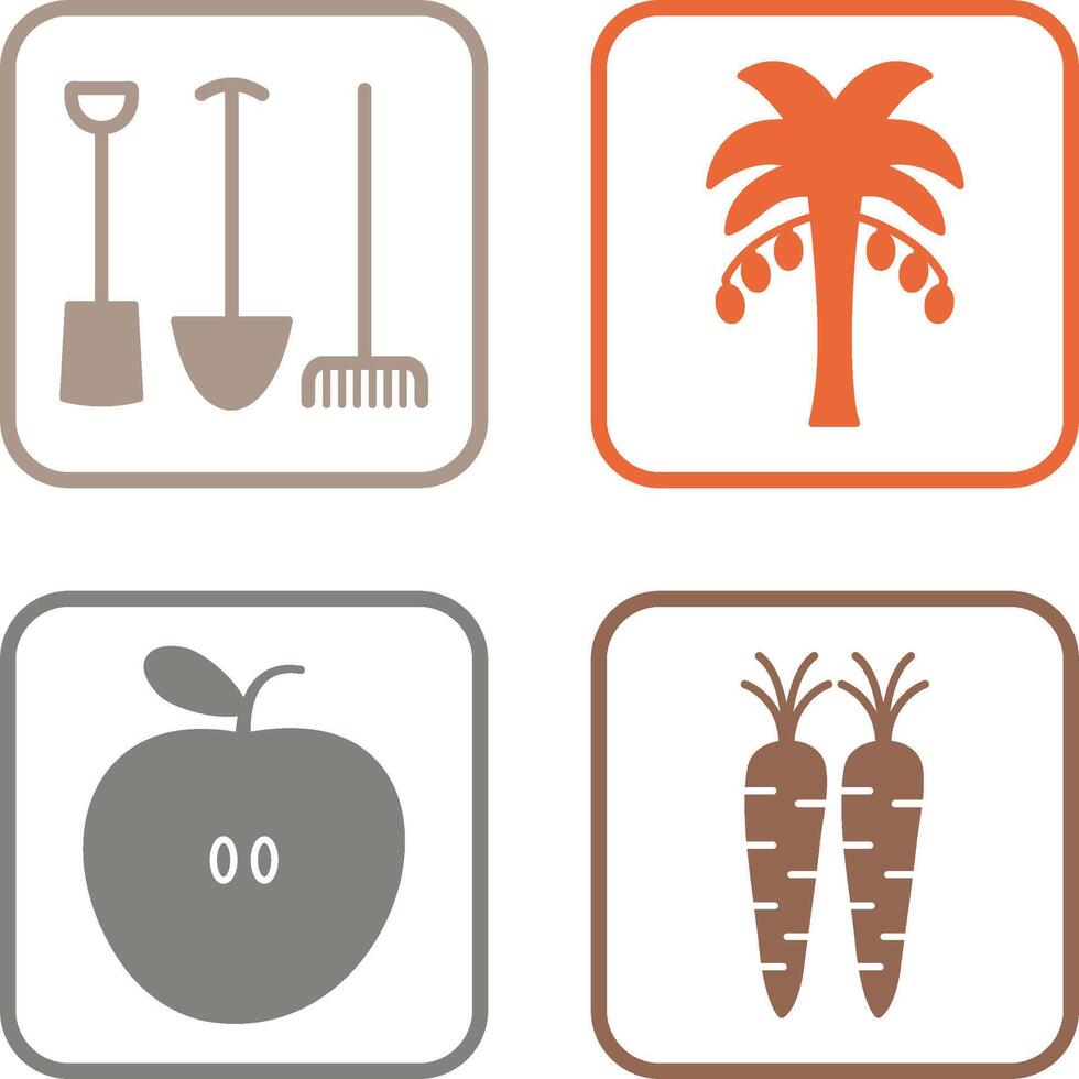 Gardening Tools and Palm tree Icon vector