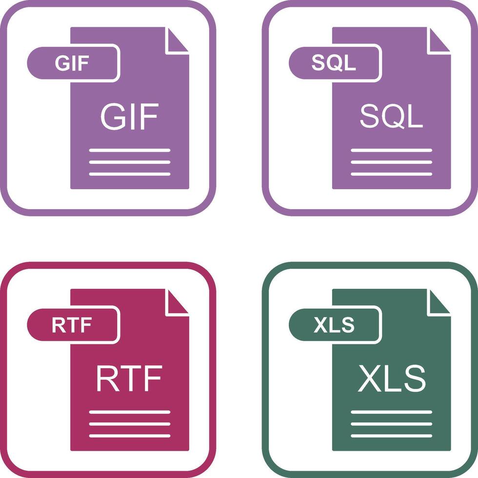 GIF and SQL Icon vector