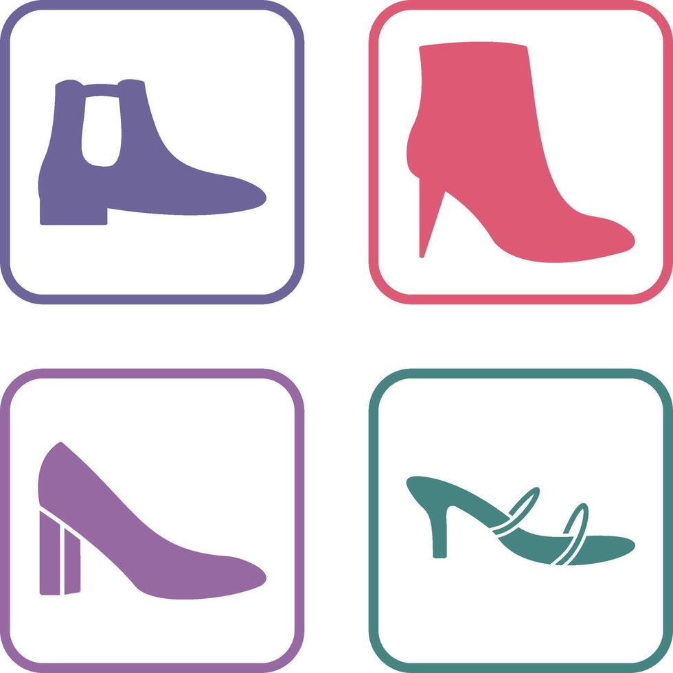 Men Boots and high heels Icon vector