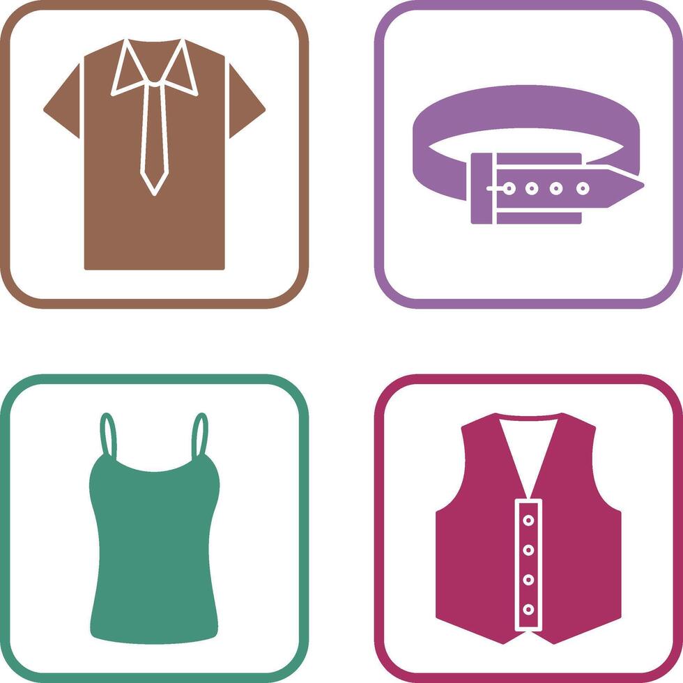 Shirt and Tie and Belt Icon vector