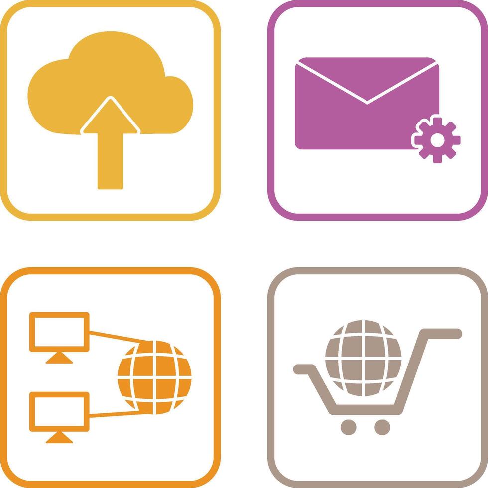 Upload to Cloud and Message Settings Icon vector
