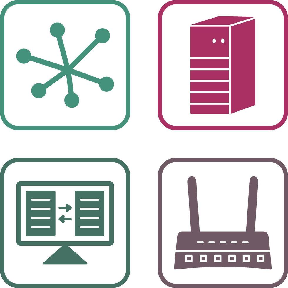 Internet and Server Network Icon vector