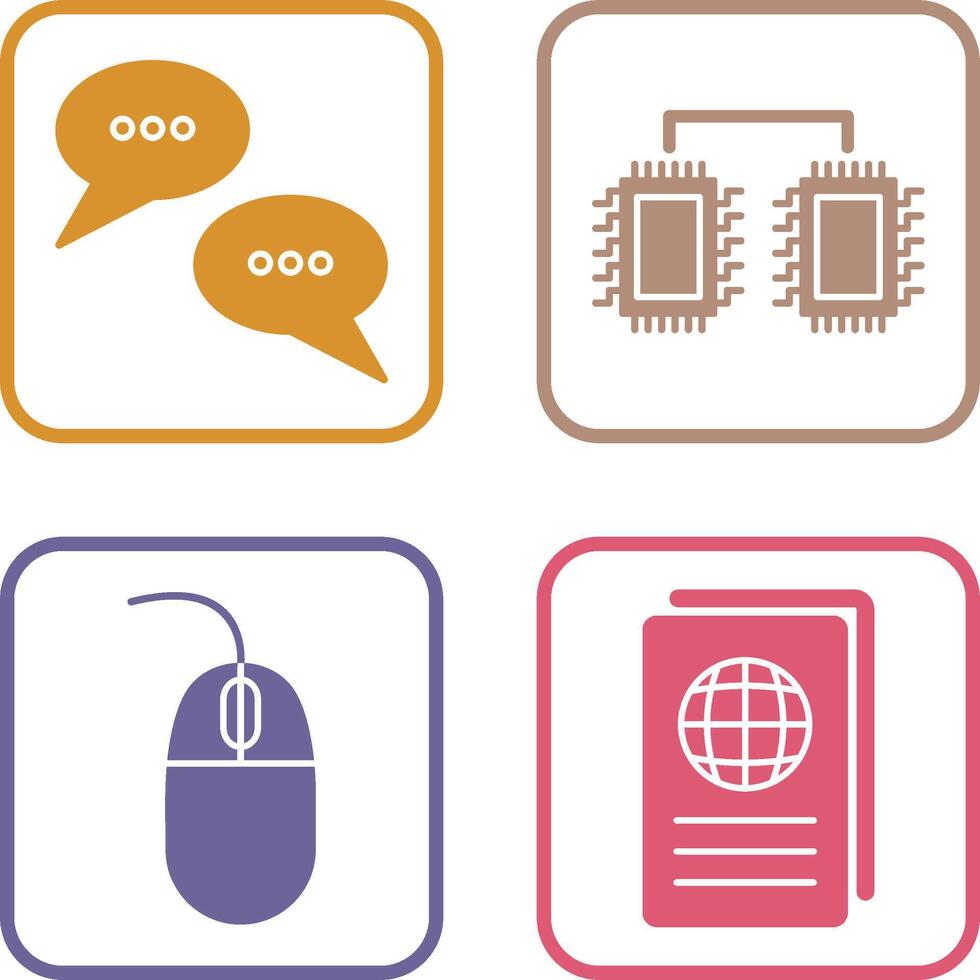 Conversation Bubbles and Processors Connected Icon vector