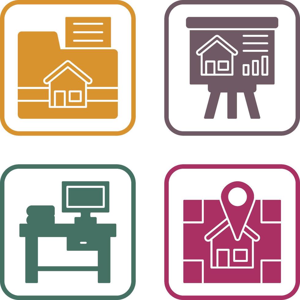 Folder and Presentation Icon vector