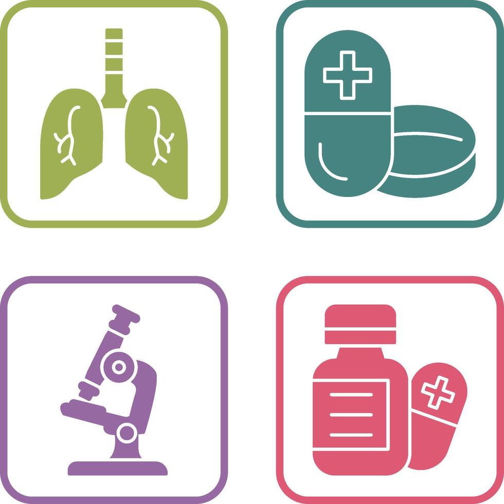 Lung and Medicine Icon vector