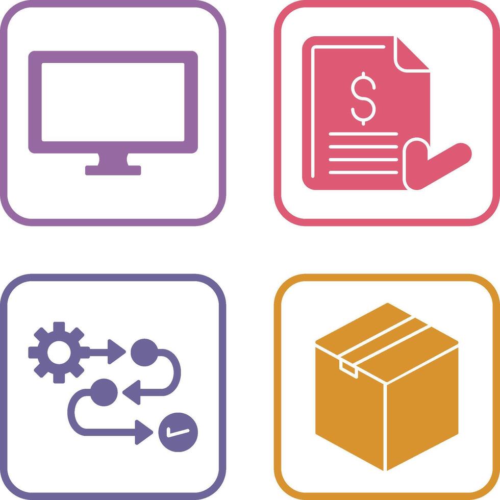 Monitor and Invoice Icon vector