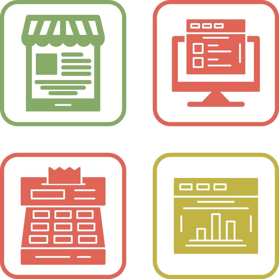 Mobile Shop and Search Product Icon vector