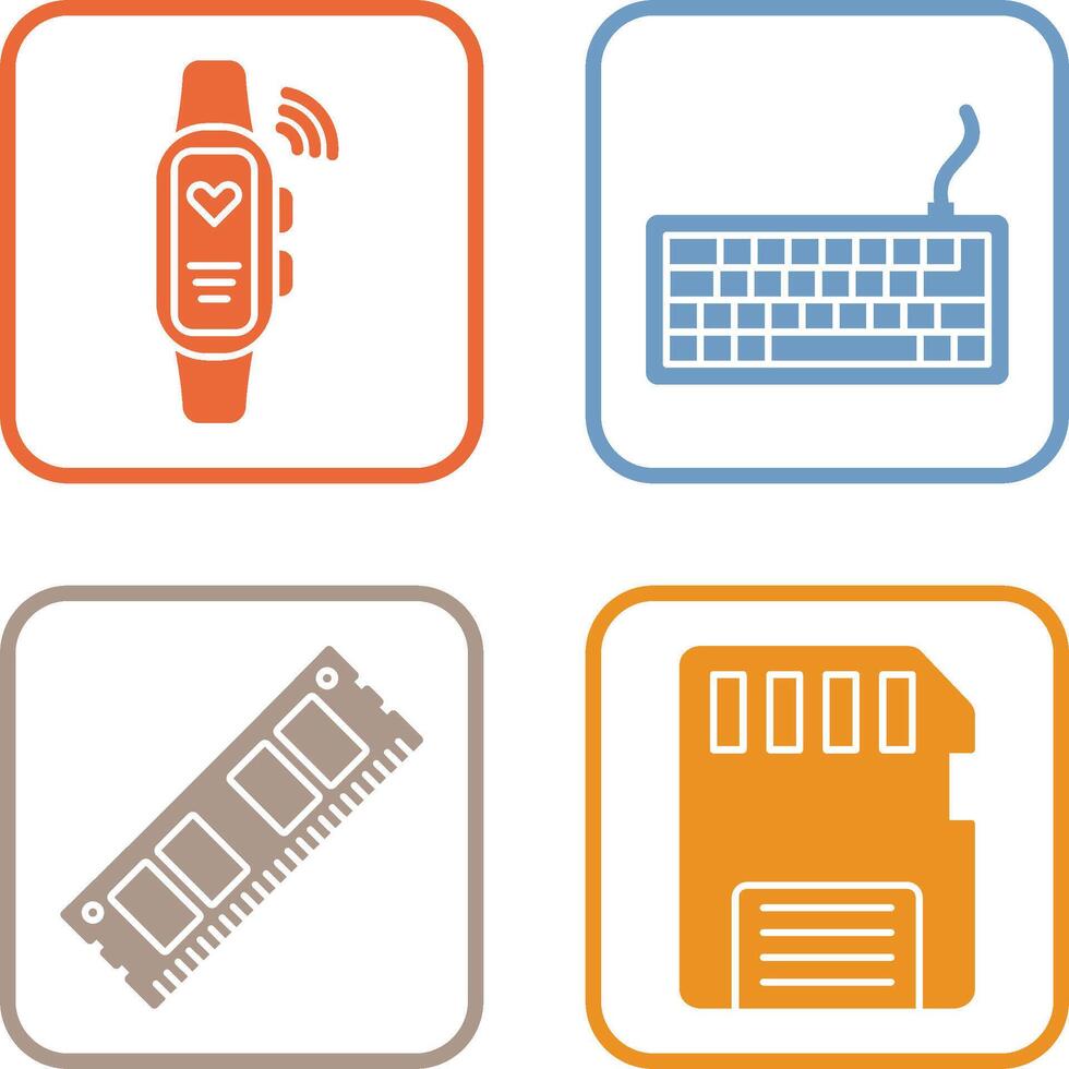 Smart Band and Keyboard Icon vector