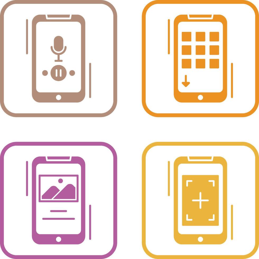 Voice Record and Device Icon vector