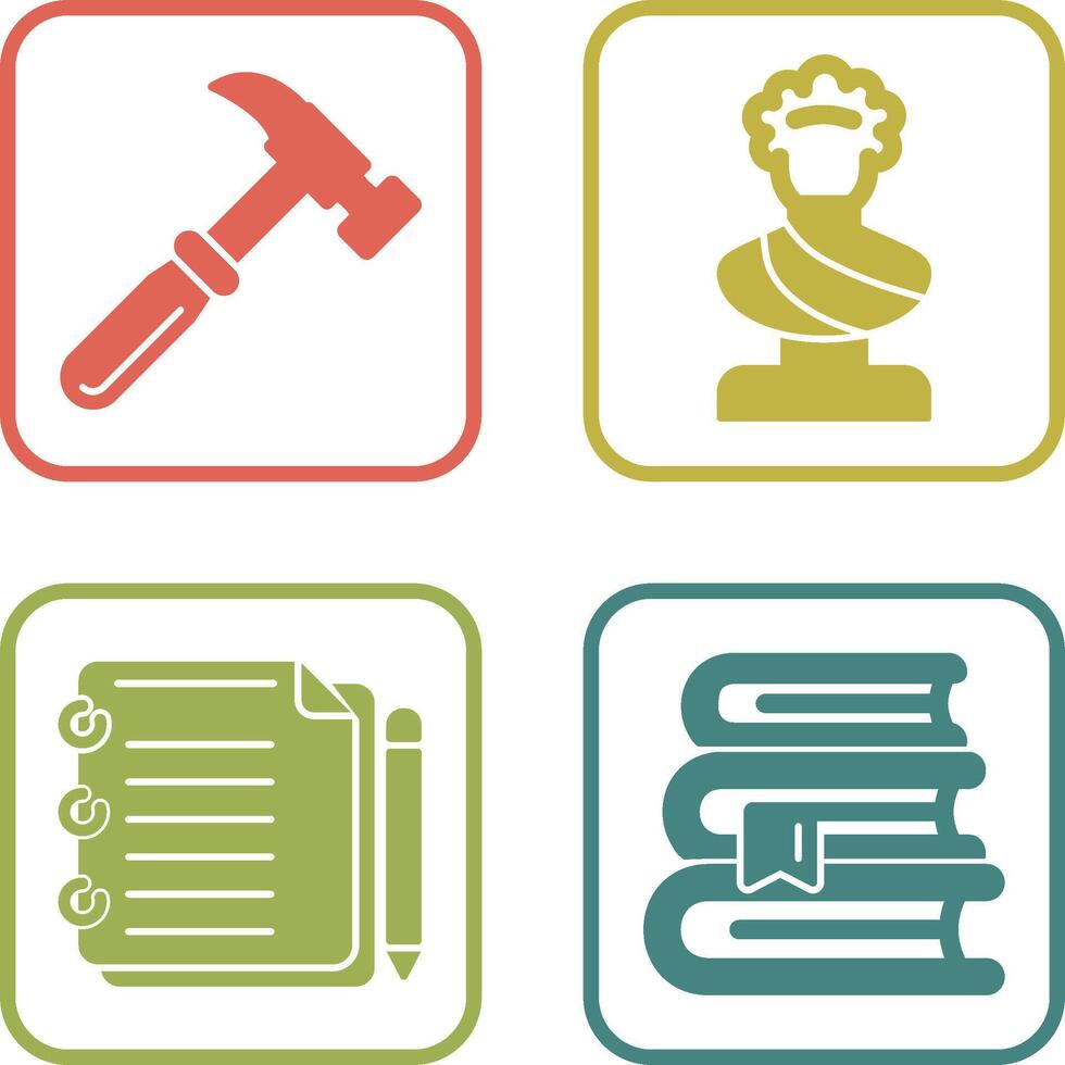 Hammer and Statue Icon vector