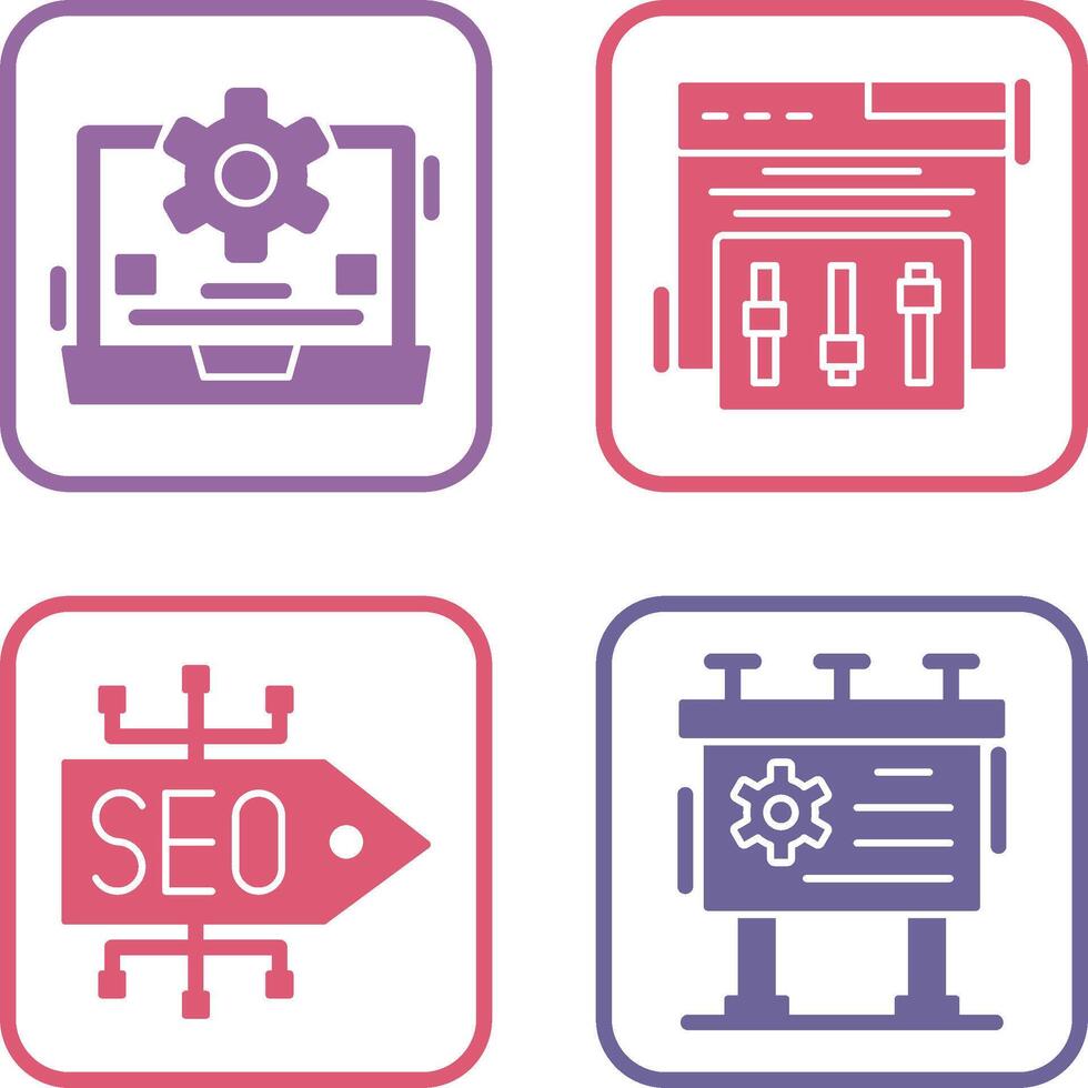 Campaign Tweaks and Laptop Icon vector
