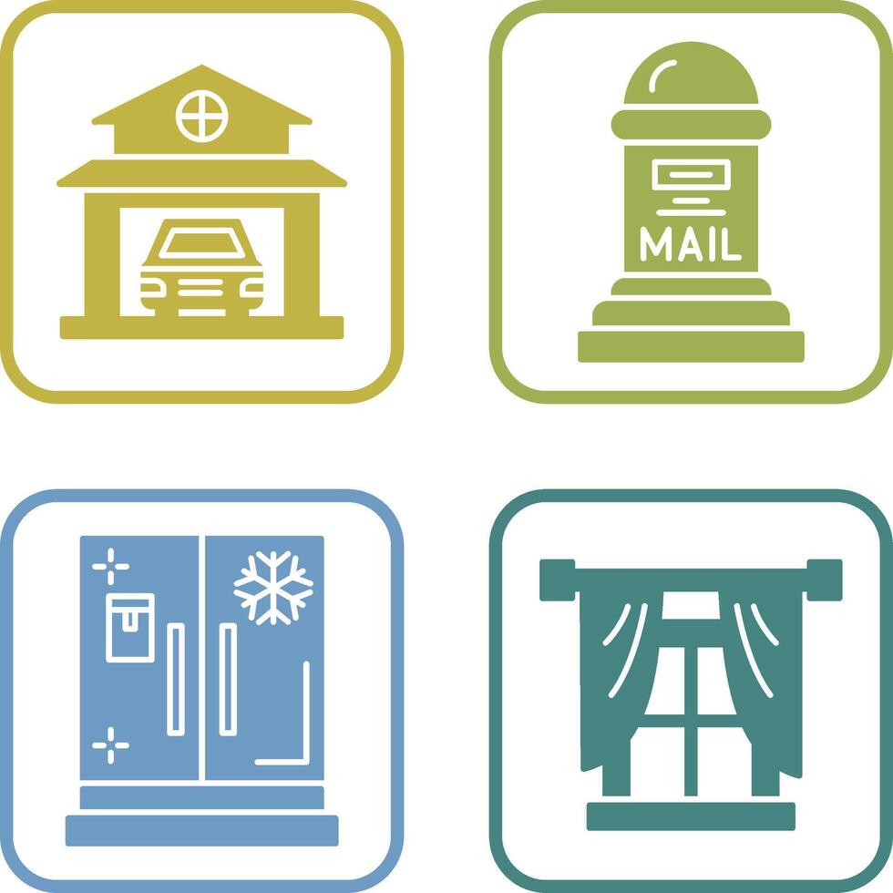 Garage and Mail Box Icon vector