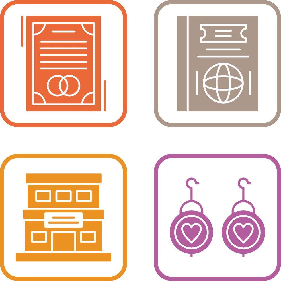 Wedding and Passport Icon vector