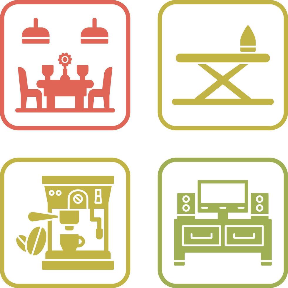Iron Board and Table Icon vector